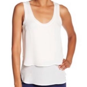 Veronica Beard Raw Edge Silk Layered Top Size 6